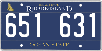 RI license plate 651631