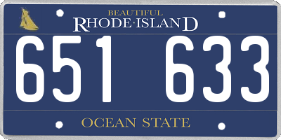 RI license plate 651633