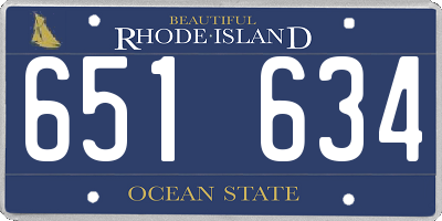 RI license plate 651634