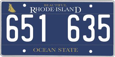 RI license plate 651635