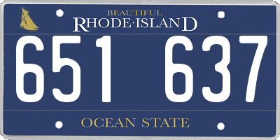 RI license plate 651637