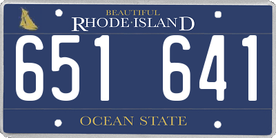 RI license plate 651641