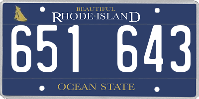 RI license plate 651643