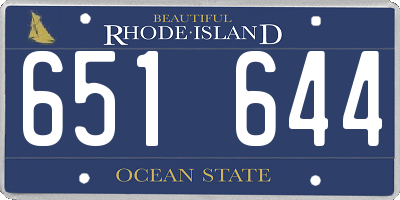RI license plate 651644