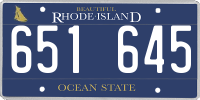 RI license plate 651645