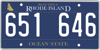 RI license plate 651646