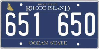 RI license plate 651650