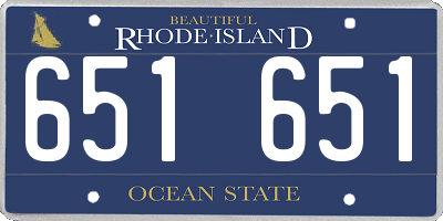 RI license plate 651651