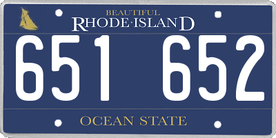 RI license plate 651652