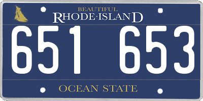 RI license plate 651653