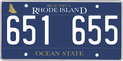 RI license plate 651655