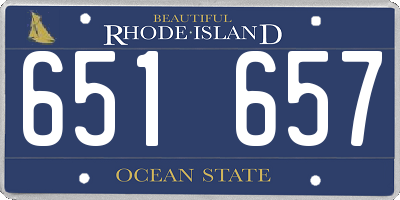 RI license plate 651657