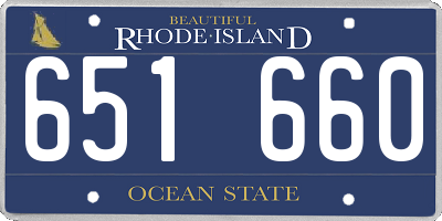 RI license plate 651660