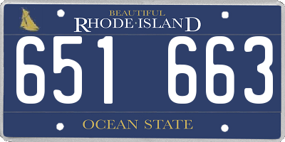 RI license plate 651663