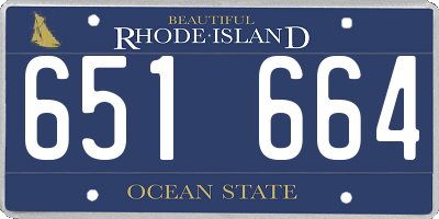 RI license plate 651664