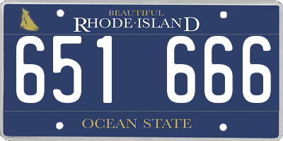 RI license plate 651666