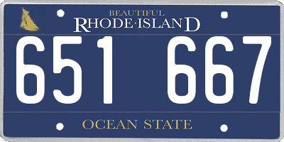 RI license plate 651667