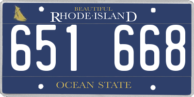 RI license plate 651668