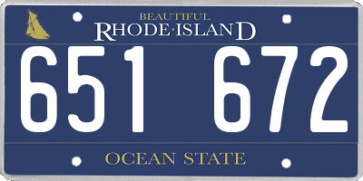 RI license plate 651672