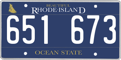 RI license plate 651673