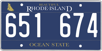 RI license plate 651674