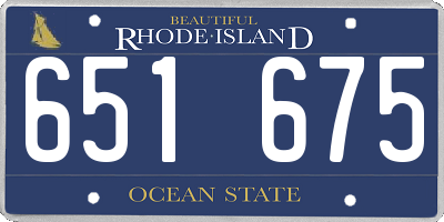 RI license plate 651675