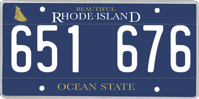 RI license plate 651676