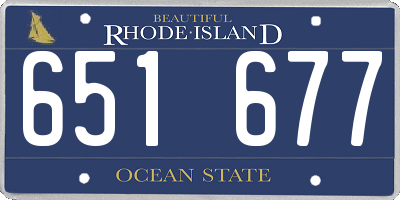 RI license plate 651677