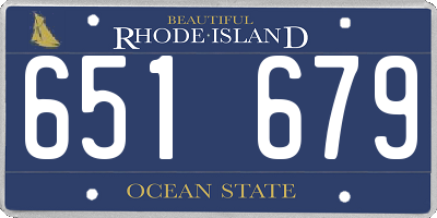 RI license plate 651679