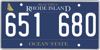 RI license plate 651680