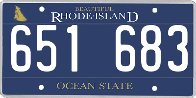 RI license plate 651683