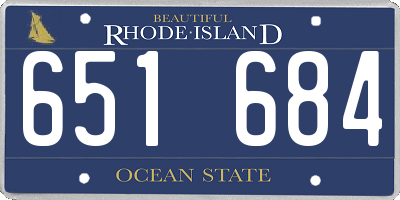 RI license plate 651684