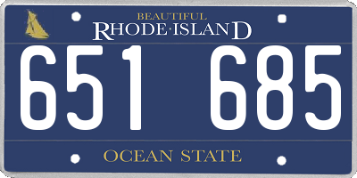 RI license plate 651685