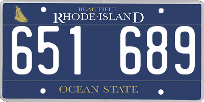 RI license plate 651689