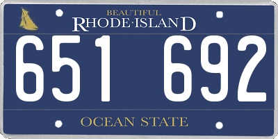 RI license plate 651692