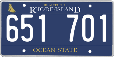RI license plate 651701