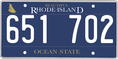 RI license plate 651702