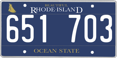 RI license plate 651703