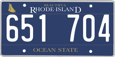RI license plate 651704