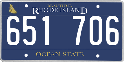 RI license plate 651706