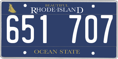 RI license plate 651707