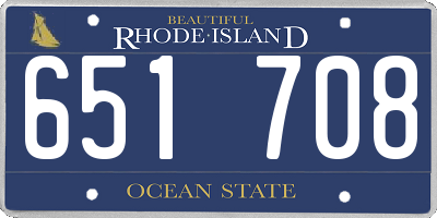 RI license plate 651708