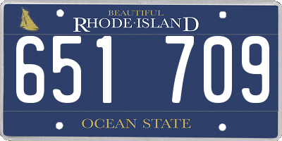 RI license plate 651709