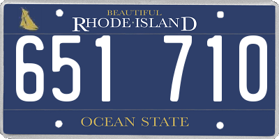 RI license plate 651710