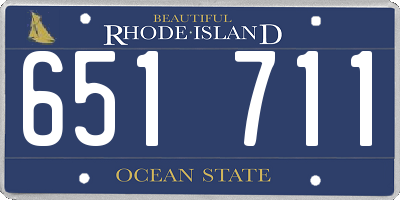 RI license plate 651711