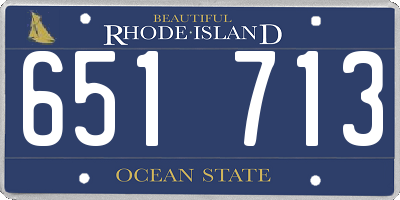 RI license plate 651713