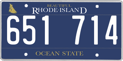 RI license plate 651714