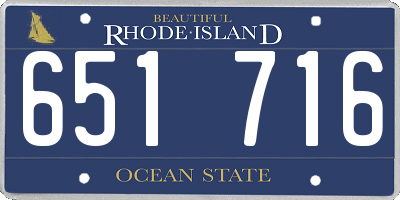 RI license plate 651716