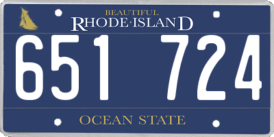 RI license plate 651724