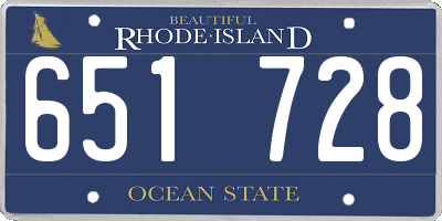 RI license plate 651728